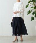 ワイドパンツ パンツ NEWシワシフォンギャザ...の詳細画像5