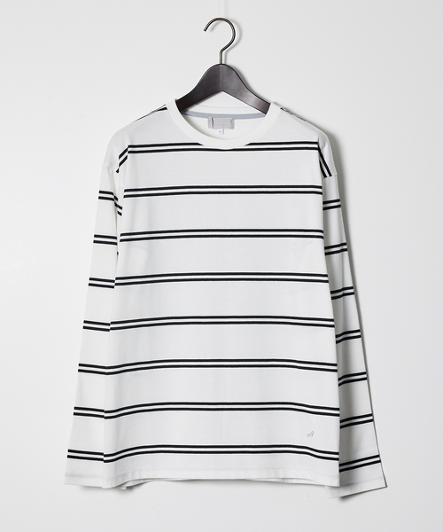 ABAHOUSE GRAY tシャツ ダブルライン ボーダー 長袖シャツ メンズ