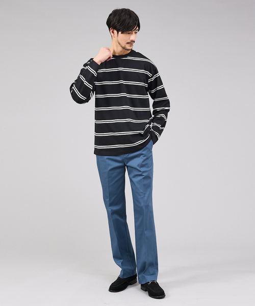 ABAHOUSE GRAY tシャツ ダブルライン ボーダー 長袖シャツ メンズ