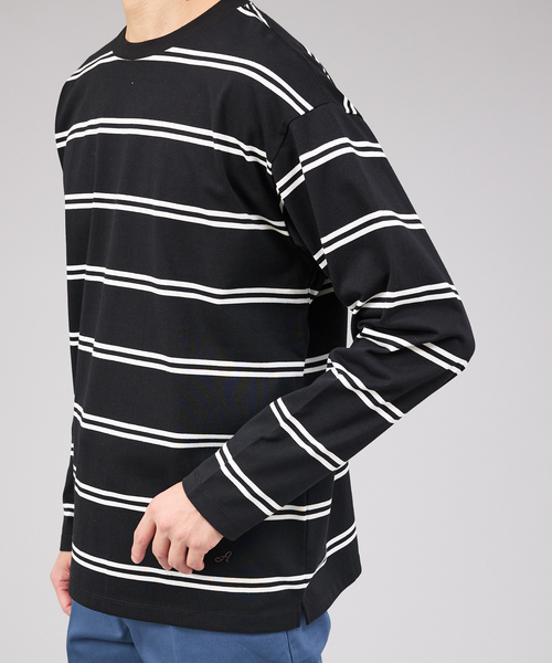ABAHOUSE GRAY tシャツ ダブルライン ボーダー 長袖シャツ メンズ