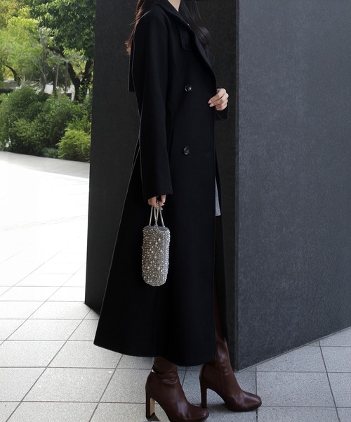 JUNOAH（ジュノア） コート アウター 2wayカラーベルト付きフレア