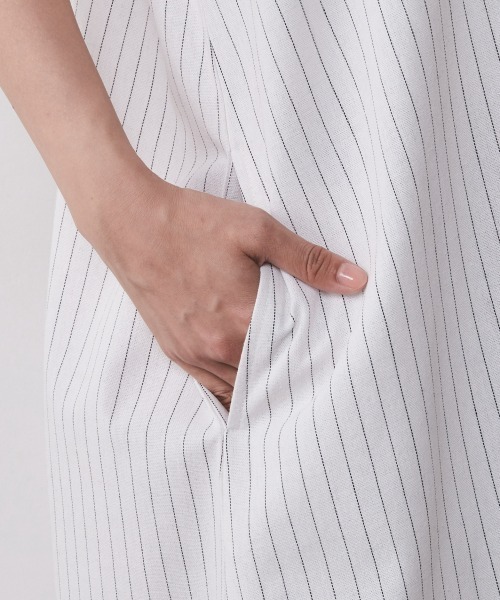 「CHIC STYLE」 半袖ワンピース 4L ホワイト レディース_画像5