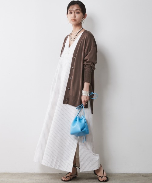 「CHIC STYLE」 半袖ワンピース 4L ホワイト レディース_画像9
