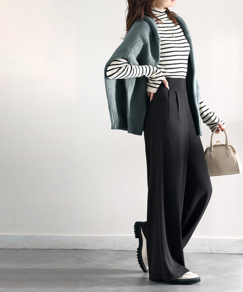 「RIRIYANO」 スラックス SMALL ベージュ レディース_画像2