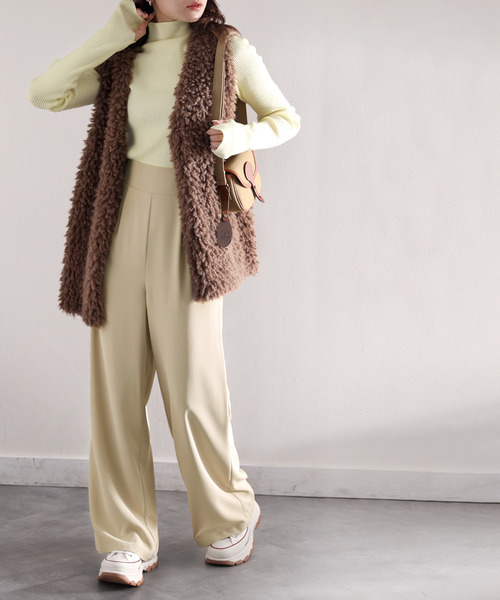 「RIRIYANO」 スラックス SMALL ベージュ レディース_画像6