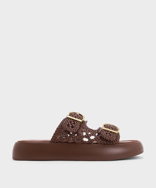 「CHARLES & KEITH」 フラットサンダル 23cm オフホワイト レディース_画像3