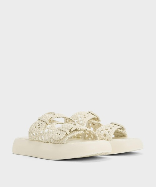 「CHARLES & KEITH」 フラットサンダル 23cm オフホワイト レディース_画像8
