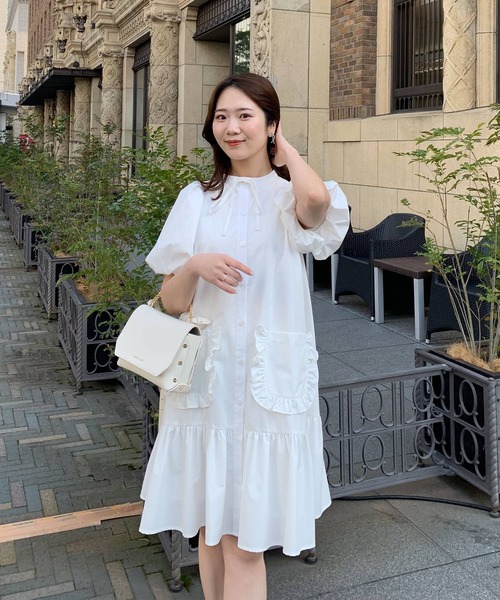 「Fit more」 半袖ワンピース FREE ブラック レディース_画像2