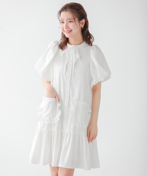 「Fit more」 半袖ワンピース FREE ブラック レディース_画像4