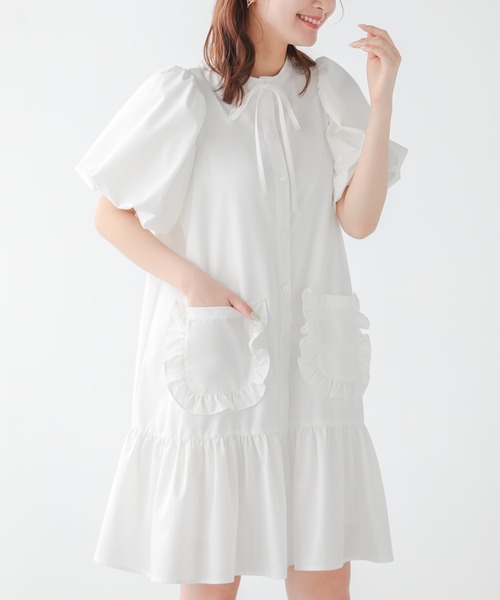 「Fit more」 半袖ワンピース FREE ブラック レディース_画像5