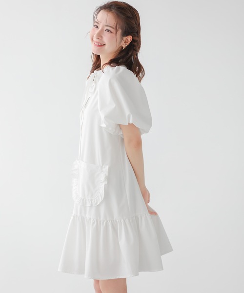 「Fit more」 半袖ワンピース FREE ブラック レディース_画像6