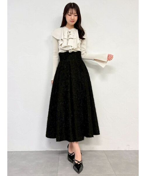 dazzlin（ダズリン） スカート フサフサジャカードフレアスカート