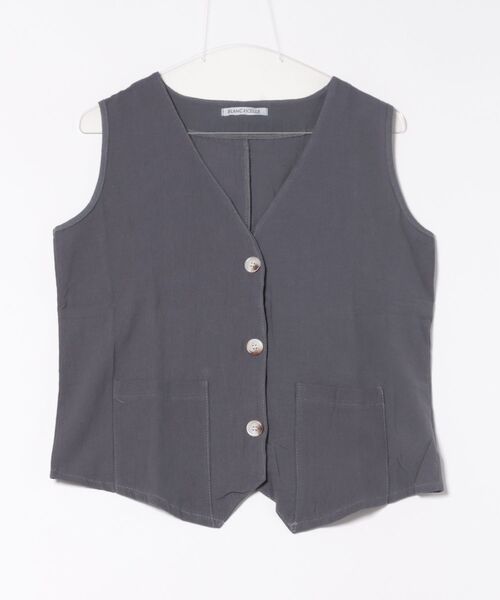 「BLANC FICELLE」 ベスト L ナチュラル レディース_画像4