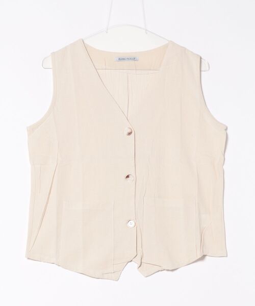 「BLANC FICELLE」 ベスト L ナチュラル レディース_画像8