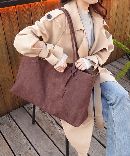 unnu（ユヌ） トートバッグ スウェードタッチ ビッグトート レディース