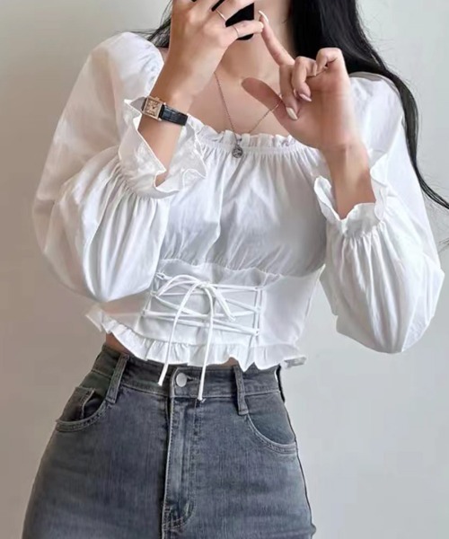 「Riff」 長袖ブラウス FREE ブラック レディース_画像3