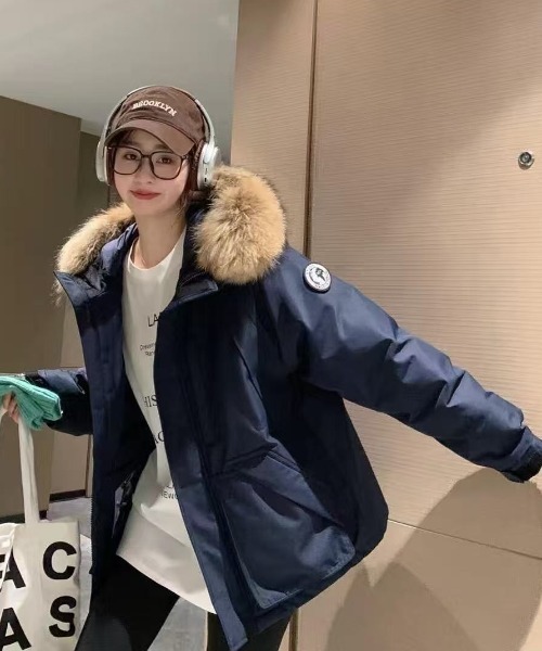 DIAVEL ブルゾン アウター 「25秋冬新作」ファーフード中綿パーカー