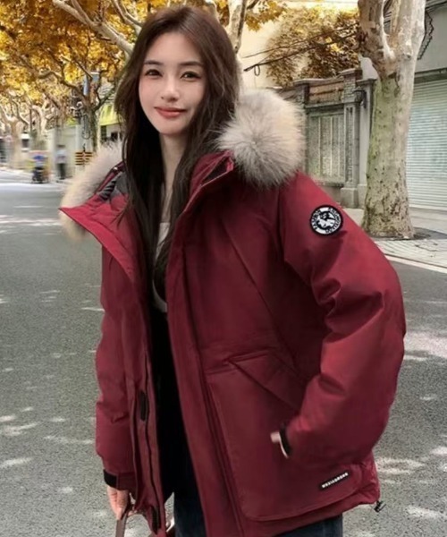 DIAVEL ブルゾン アウター 「25秋冬新作」ファーフード中綿パーカー