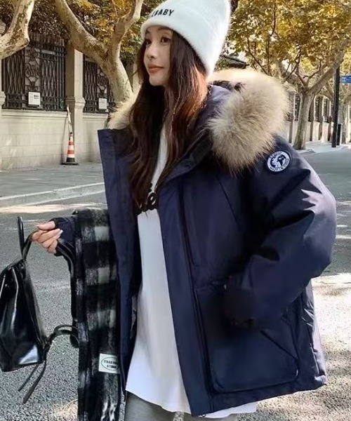 DIAVEL ブルゾン アウター 「25秋冬新作」ファーフード中綿パーカー