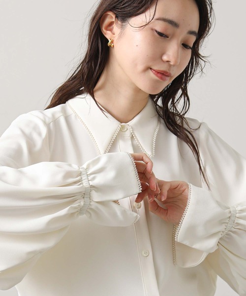 anana（アナナ） ブラウス シャツ パール衿ジョーゼットブラウス