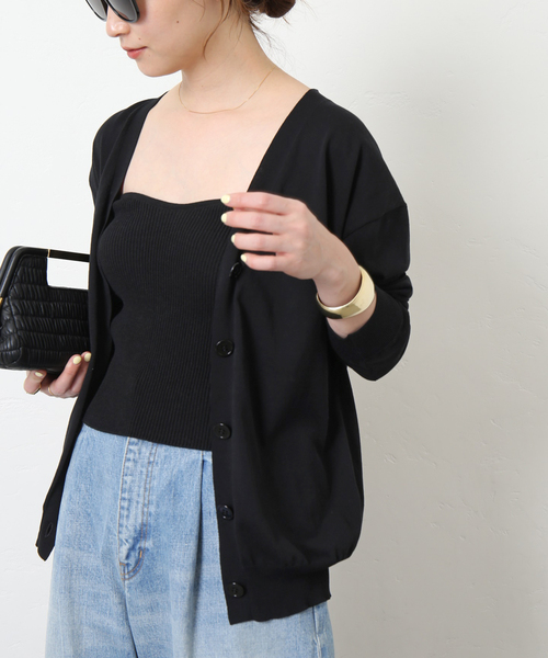 Deuxieme Classelatest カーディガン ブラック Deuxieme Classe（ドゥーズィエムクラス） ニットカーディガン