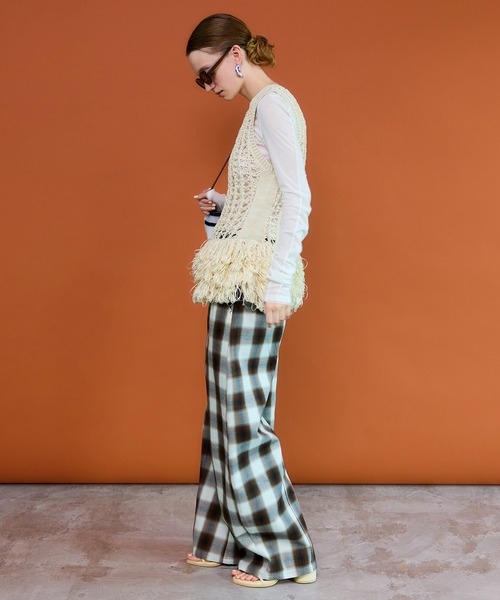 MAISON SPECIAL（メゾンスペシャル） ベスト ジレ Fringe Mesh Vest