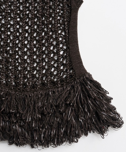 MAISON SPECIAL（メゾンスペシャル） ベスト ジレ Fringe Mesh Vest
