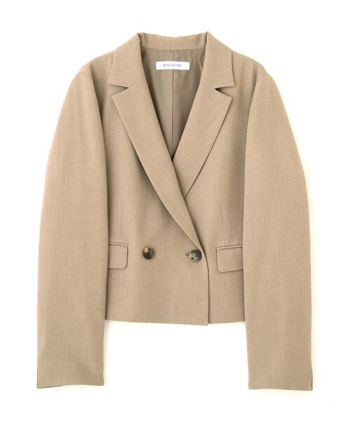 INSCRIRE ベージュ ショートジャケット NATURAL BEAUTY BASIC（ナチュラルビューティーベーシック