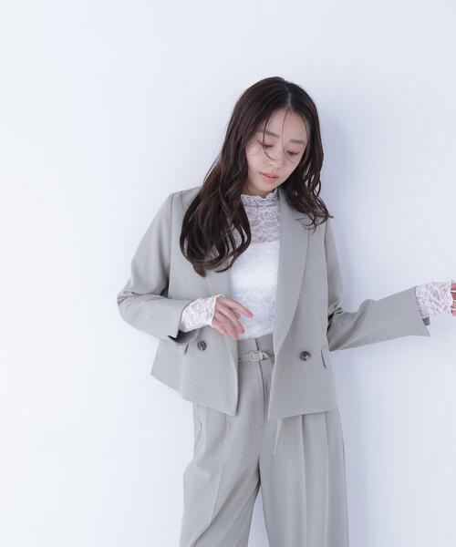 テーラーメイド　中綿ジャケット　白グレー　レディース NATURAL BEAUTY BASIC（ナチュラルビューティーベーシック