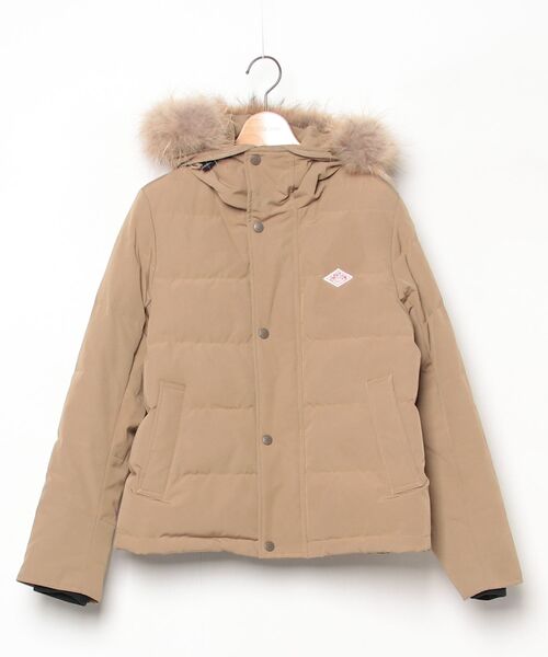 DANTON」 ダウンジャケット S ベージュ レディース DANTON/FAKE FUR 