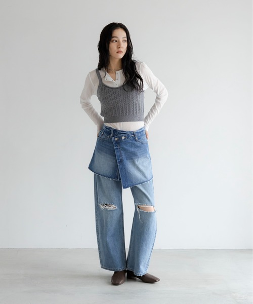 LOWRYS FARM（ローリーズファーム） ワイドパンツ ジーンズ デニム