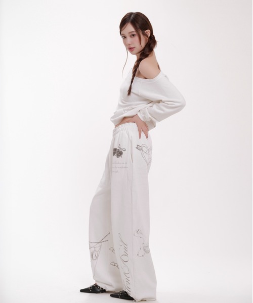 Silentand スウェットパンツ ジャージ Angel Spray Sweat Pants