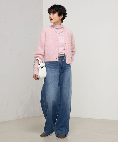 「NOLLEY'S」 ニットカーディガン 38 ライトグレー レディース_画像3