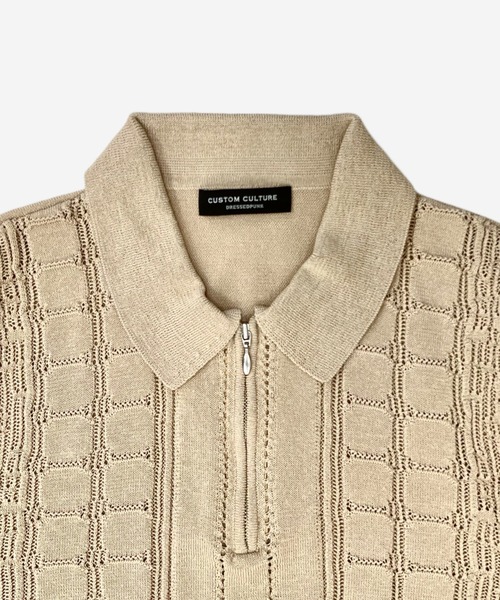 「CUSTOM CULTURE」 半袖ニット 3 グレー メンズ_画像4