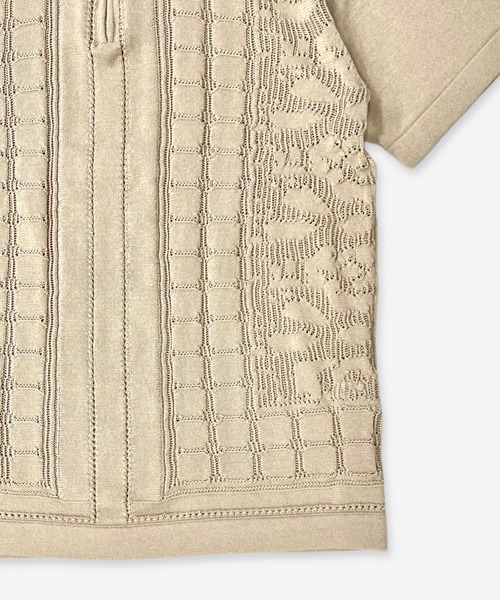 「CUSTOM CULTURE」 半袖ニット 3 グレー メンズ_画像6
