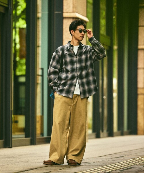 「FREAK'S STORE」 長袖シャツ MEDIUM ブラック メンズ_画像4