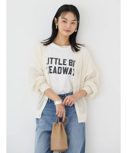 「AMERICAN HOLIC」 ニットカーディガン L オフホワイト レディース_画像2