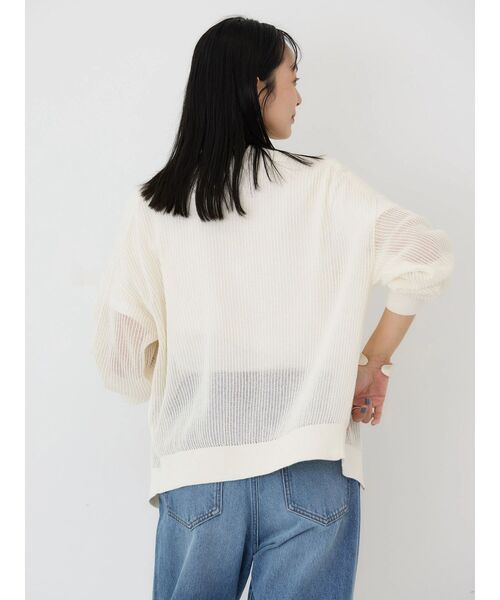 「AMERICAN HOLIC」 ニットカーディガン L オフホワイト レディース_画像4