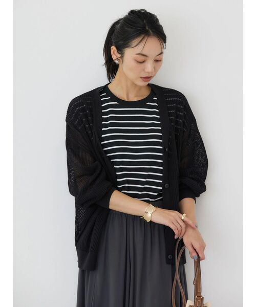 「AMERICAN HOLIC」 ニットカーディガン L オフホワイト レディース_画像9