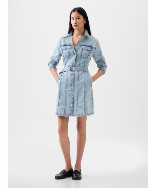 [GAP] длинный рукав One-piece L свет индиго голубой женский 