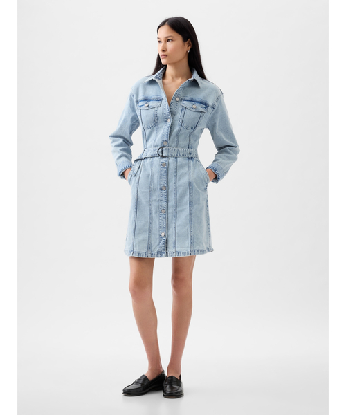 [GAP] длинный рукав One-piece L свет индиго голубой женский 