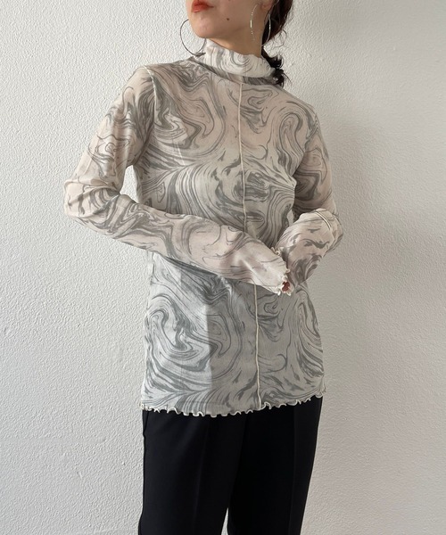 「wee9s」 長袖シャツ FREE チャコールグレー レディース_画像4