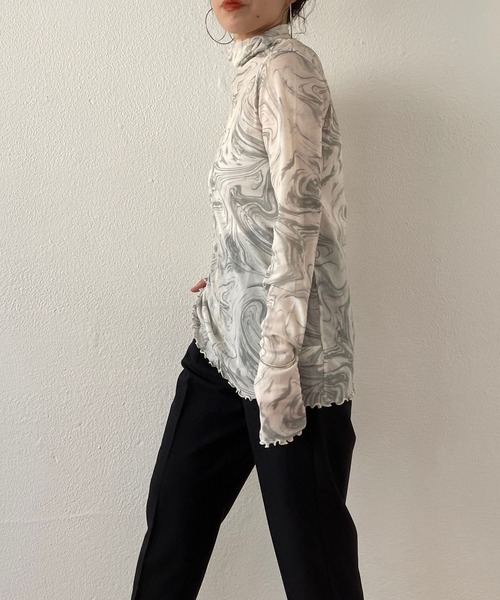 「wee9s」 長袖シャツ FREE チャコールグレー レディース_画像5