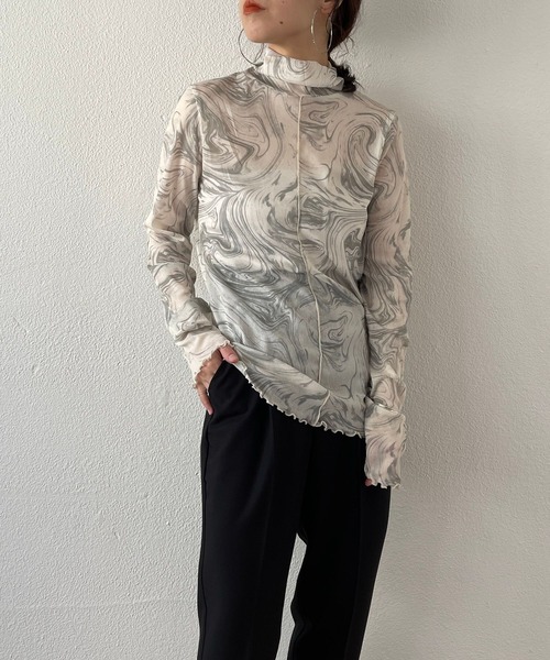 「wee9s」 長袖シャツ FREE チャコールグレー レディース_画像6