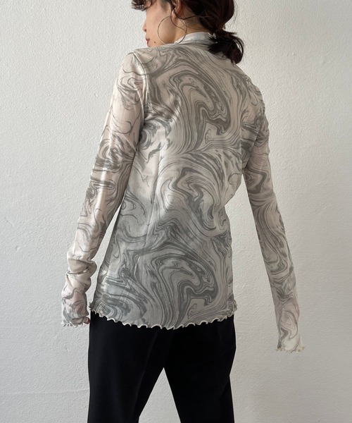 「wee9s」 長袖シャツ FREE チャコールグレー レディース_画像8