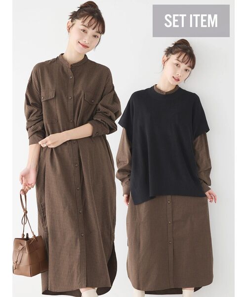 「AMERICAN HOLIC」 長袖ワンピース L ブラック レディースの画像2