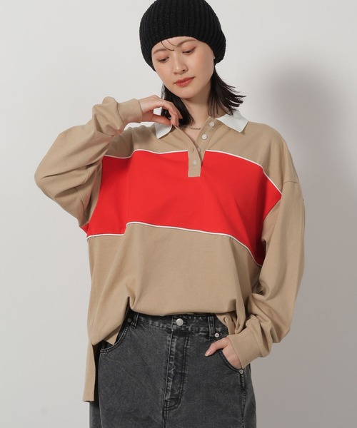 LAKOLE（ラコレ） ポロシャツ ポロ ラガーシャツプルオーバー長袖