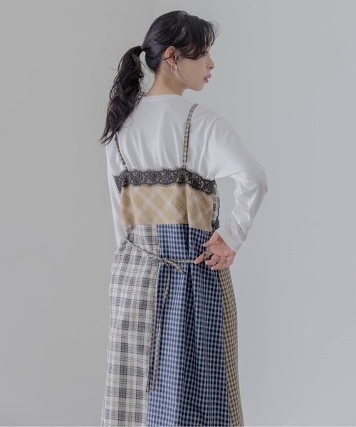 Eimee Law（エイミーロウ） ワンピース 小花刺繍チェックパッチワーク