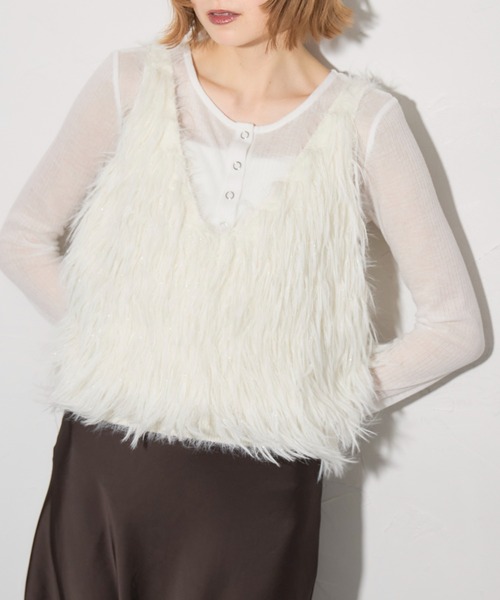 「leimn」 ニットベスト M ブラウン レディース_画像7