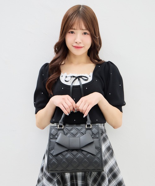 INGNI(イング) ニット セーター ビジュー飛ばしレイヤード風ニット INGNI(イング) ニット セーター ビジュー飛ばしレイヤード風ニット